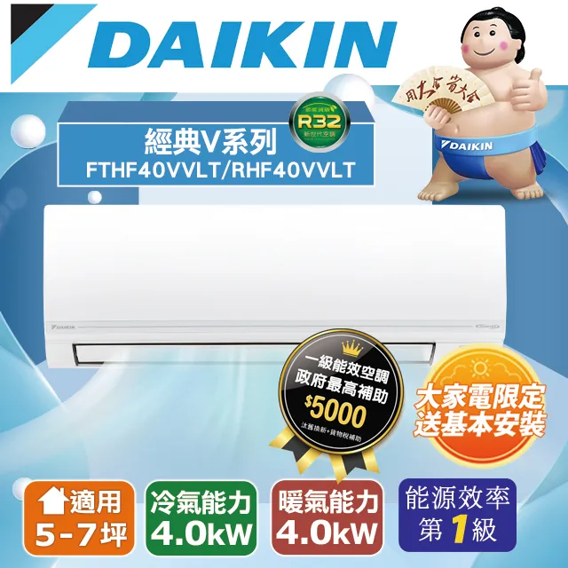 DAIKIN 大金R32《經典V系列》一對一變頻冷暖分離式空調 FTHF50VVLT/RHF50VVLT 歷史價格詳細信息