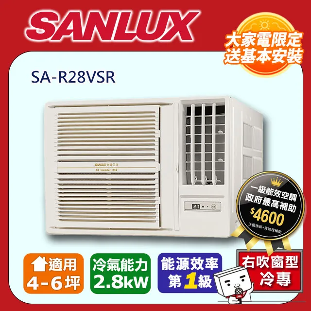 SANLUX 台灣三洋 變頻窗型右吹式冷氣SA-R28VSE 歷史價格詳細信息