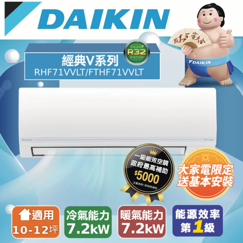 DAIKIN 大金【FTHF71RVLT/RHF71RVLT】12-13坪 經典R32 變頻一對一分離式冷暖冷氣 歷史價格詳細信息