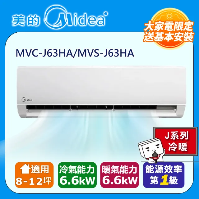 【Midea美的】8-10坪一對一變頻冷暖MVC-A63HD/MVS-A63HD 歷史價格詳細信息