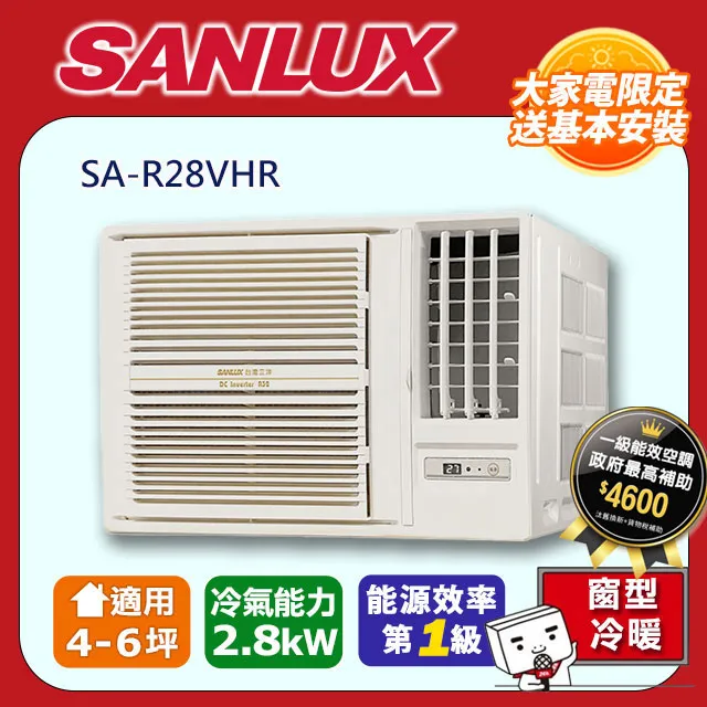 SANLUX 台灣三洋 變頻窗型右吹式冷氣SA-R28VSE 歷史價格詳細信息