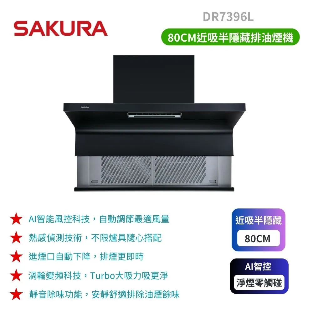 【櫻花】DR7396XL 近吸除油煙機-渦輪變頻 AI風控系列(半隱藏) 歷史價格詳細信息
