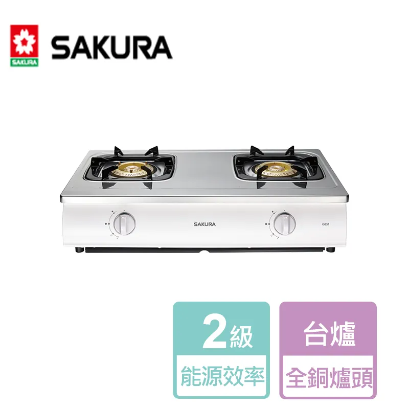 【櫻花SAKURA】二口防乾燒節能檯面爐 北北基安裝 - G-2820G 歷史價格詳細信息