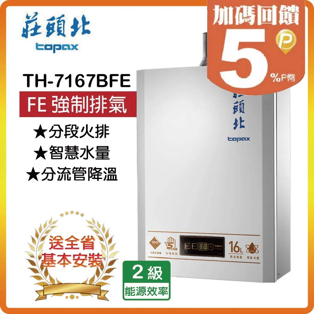 莊頭北Topax 16L 分段火排數位恆溫型熱水器 TH-7168BFE(NG1/FE式) 歷史價格詳細信息