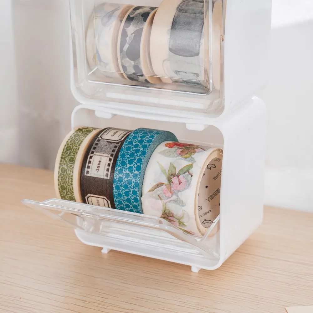紙膠帶收納盒 手帳收納盒 紙膠帶收納 文具收納盒 桌上收納 桌面收納 收納盒 簡約15宮格和紙膠帶收納盒 加厚透明 歷史價格詳細信息