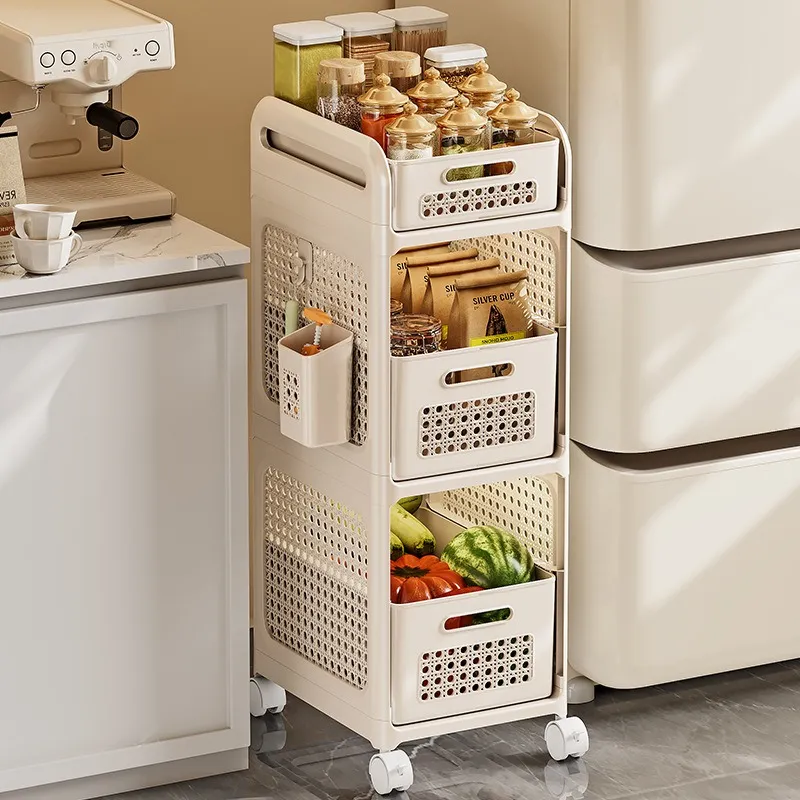 置物架 廚房蔬菜水果置物架 落地多層菜架子菜籃子 家用可移動果蔬收納架 歷史價格詳細信息