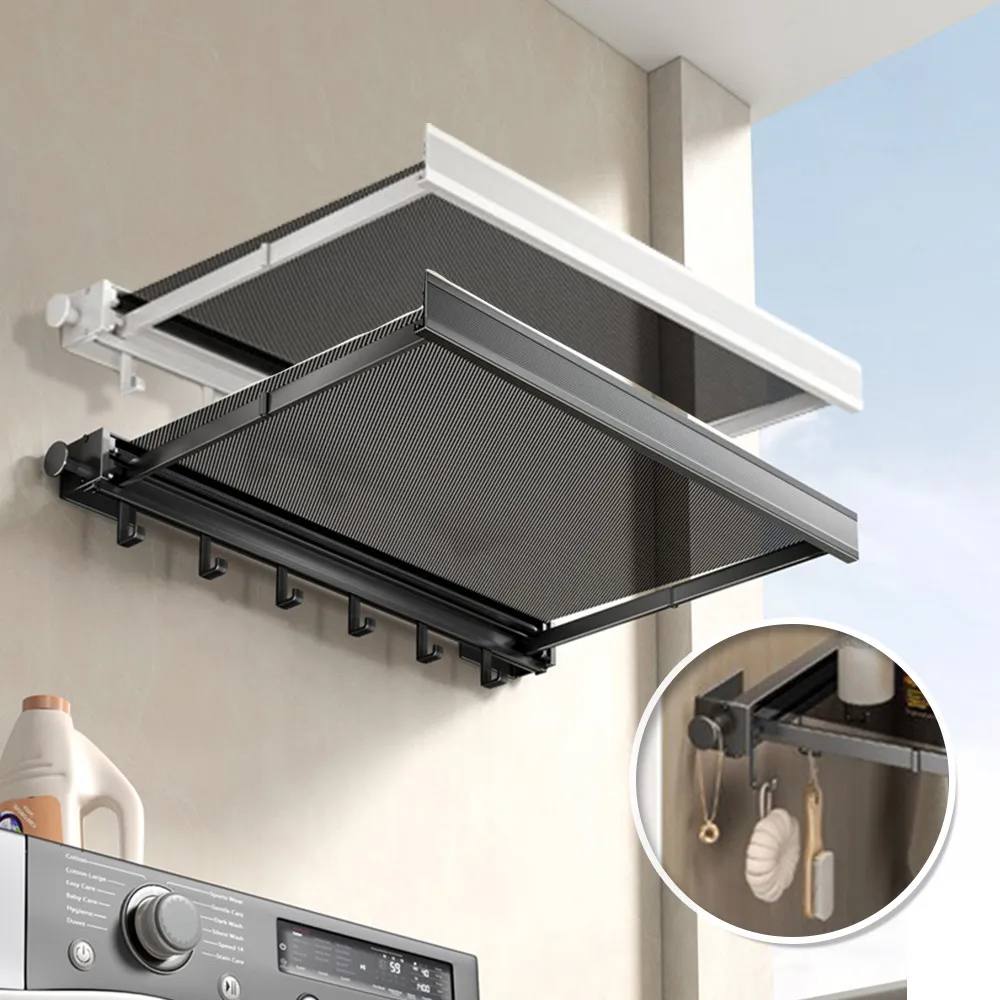 可伸縮隱形晾衣網折疊鋁製晾衣網免打孔架適用 歷史價格詳細信息