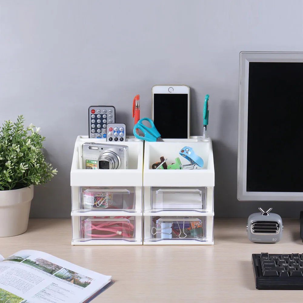 《真心良品》日系簡約桌上型兩層抽屜收納盒-2入組 歷史價格詳細信息