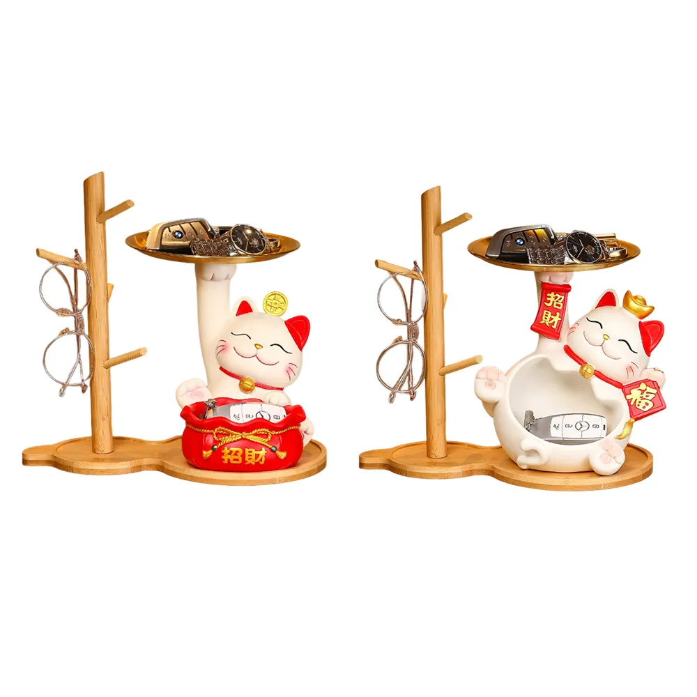 招財貓鑰匙收納玄關裝飾品擺件家居入戶門口鞋柜新房喬遷新居禮品半米潮殼直購 歷史價格詳細信息