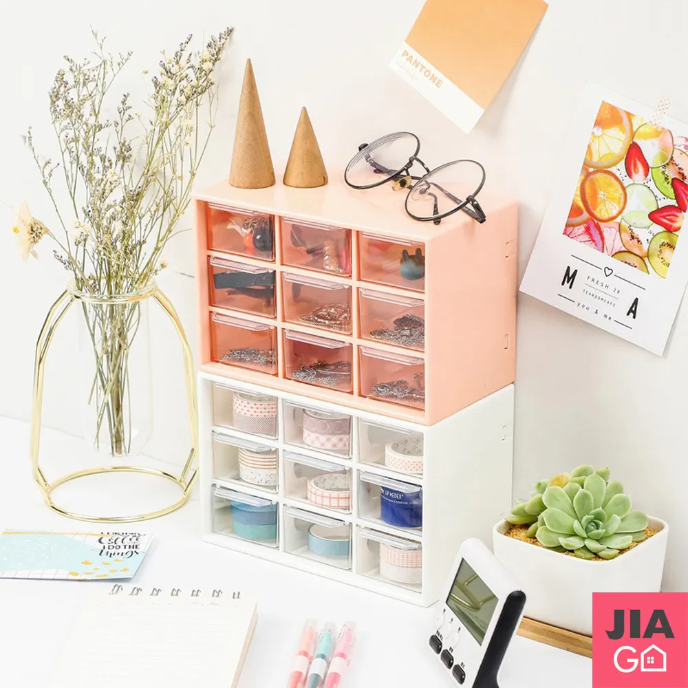 九宮格抽屜收納盒 桌面收納 多功能收納盒 置物盒 化妝盒 抽屜式收納 透明抽屜 歷史價格詳細信息