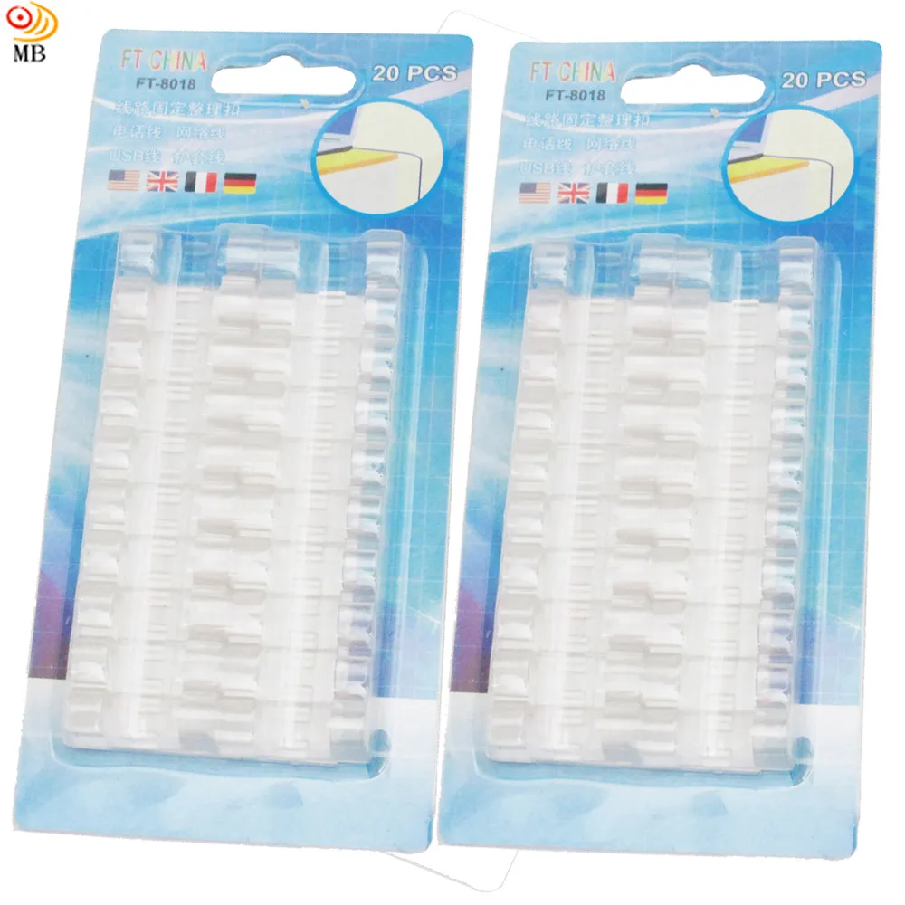 月陽透明款背膠式電線整理收納固定夾集線器超值20入(FT8018) 歷史價格詳細信息