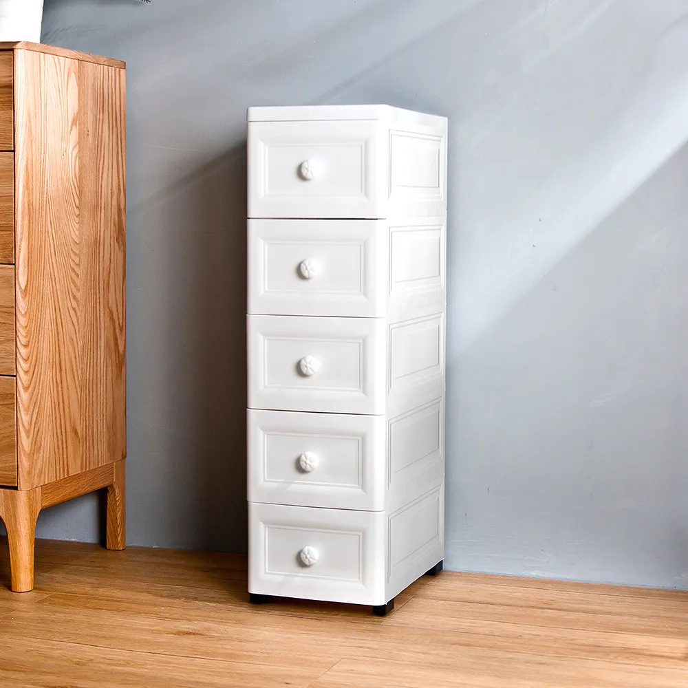 Mr.Box 鄉村風歐式5層細縫收納櫃 白色 灰色 3層抽屜式床頭櫃 檔案收納櫃 附輪 收納 多款 免運 廠商直送 歷史價格詳細信息