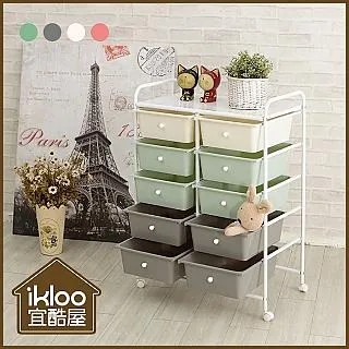 【ikloo】柔色三層收納抽屜車 歷史價格詳細信息