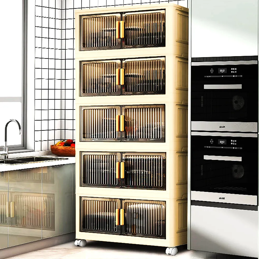 【Mr.Box】70面寬摺疊雙開門三層收納櫃(附滑輪) 歷史價格詳細信息