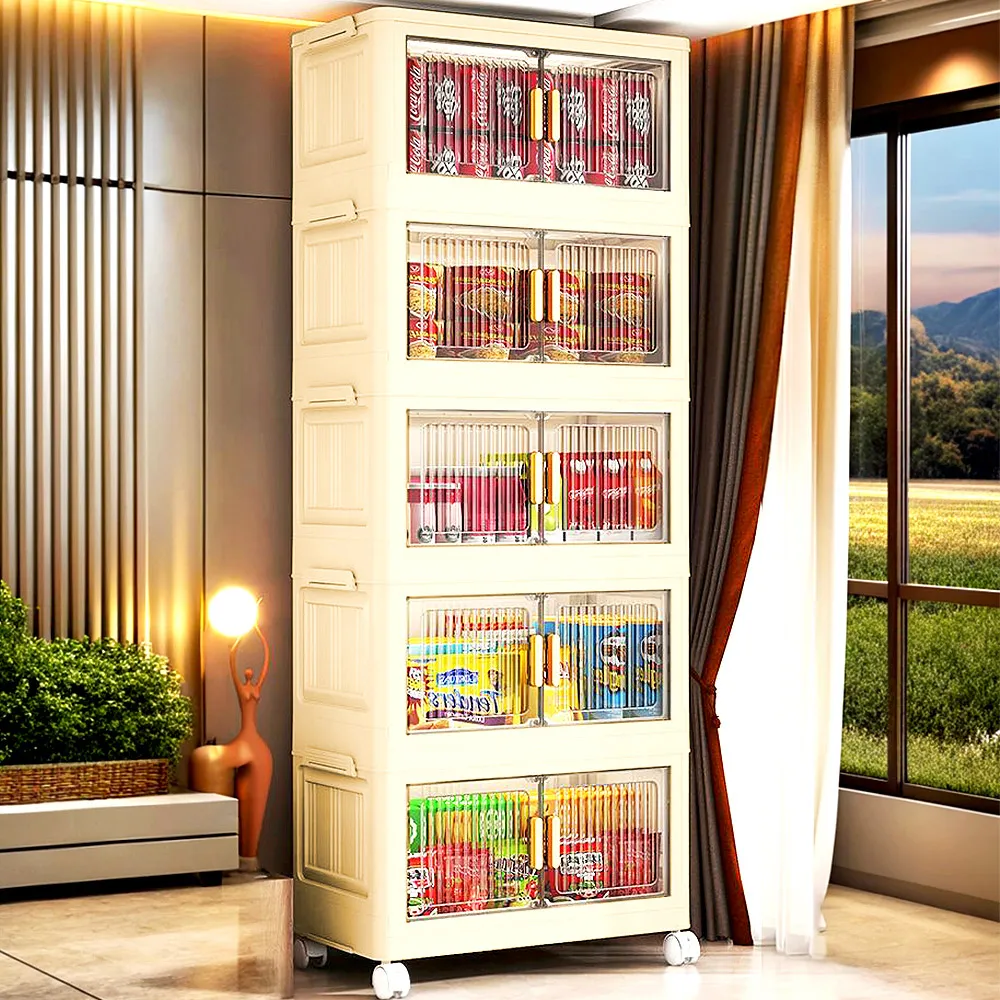 【Mr.box】60面寬摺疊雙開門三層收納櫃-附滑輪 歷史價格詳細信息