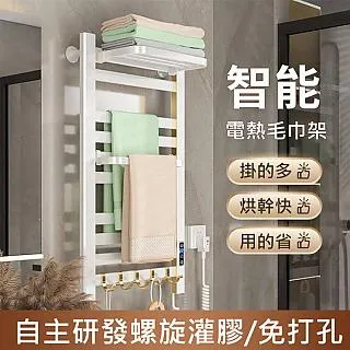 電熱毛巾架 衛生間浴巾架 烘幹架 加熱恒溫置物架 智能家用打孔小戶型 歷史價格詳細信息