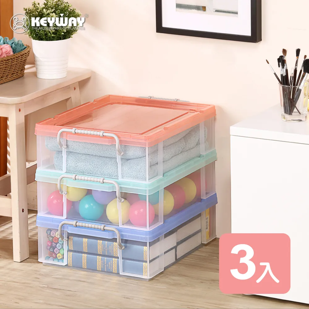 《真心良品》KEYWAY強固型掀蓋式透明整理箱33L-3入 歷史價格詳細信息