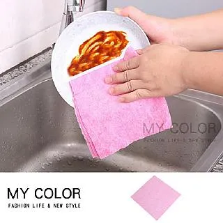 洗碗布神奇抹布吸水不掉毛不沾油廚房神器去油無水痕洗碗巾~特價 歷史價格詳細信息