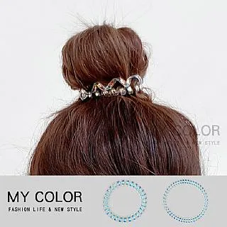 髮圈 電話線髮圈 髮束 髮飾 彈性髮圈 高彈力 韓版 髮繩 橡皮筋 髮帶 素色 女孩 人魚珠光 生活職人【M012】 歷史價格詳細信息