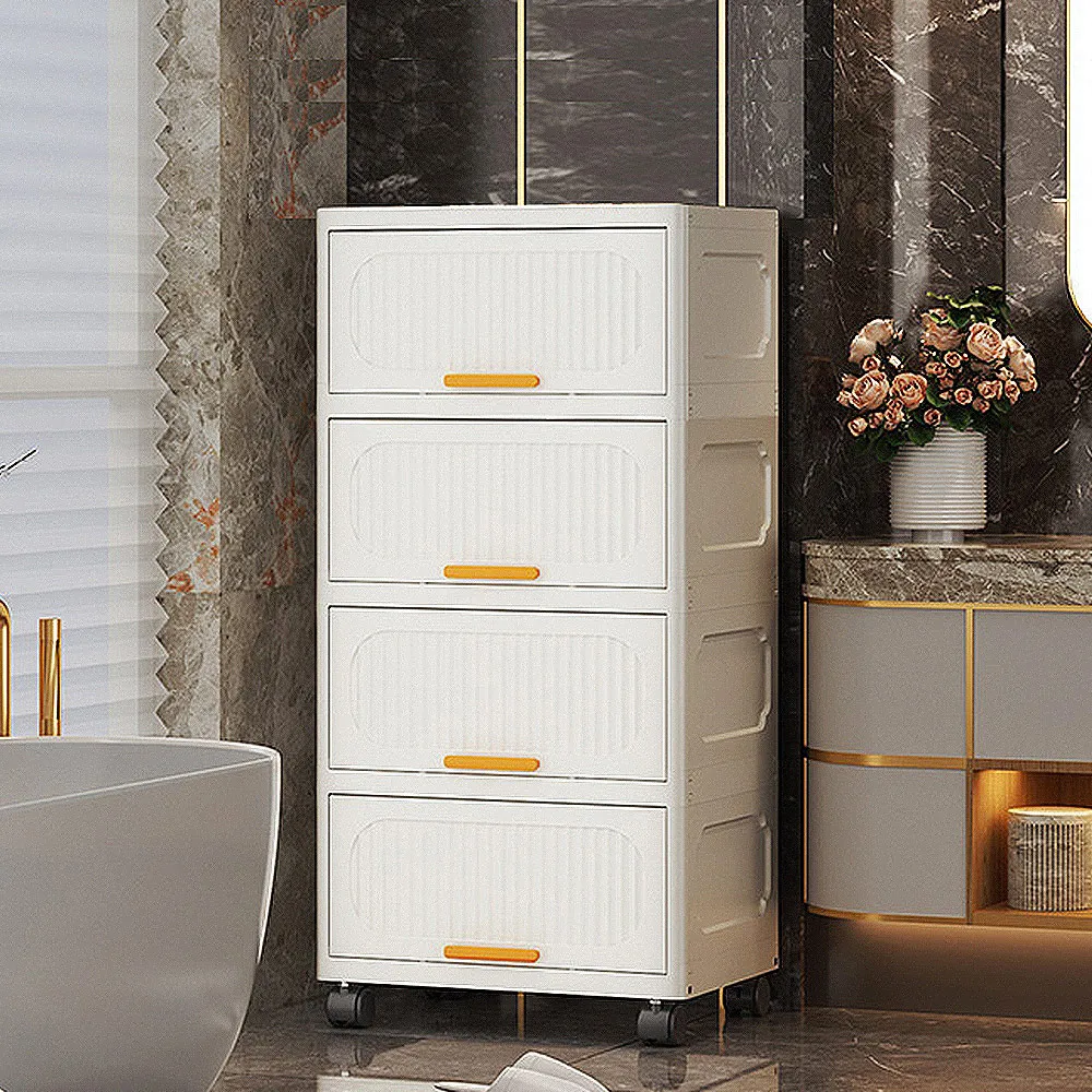 【Mr.box】40面寬摺疊雙開門四層收納櫃-附滑輪 歷史價格詳細信息