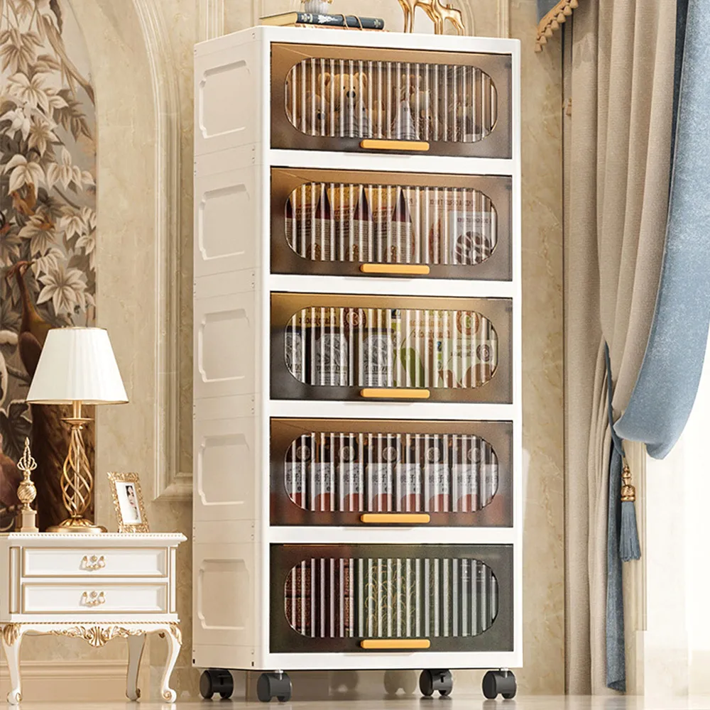 【Mr.box】40面寬摺疊雙開門四層收納櫃-附滑輪 歷史價格詳細信息