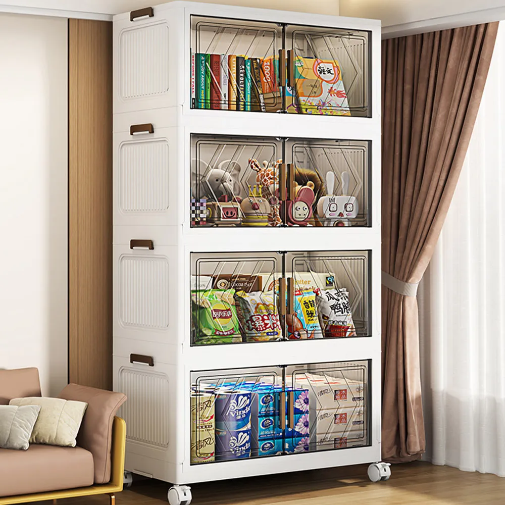 【Mr.box】60面寬摺疊雙開門三層收納櫃-附滑輪 歷史價格詳細信息