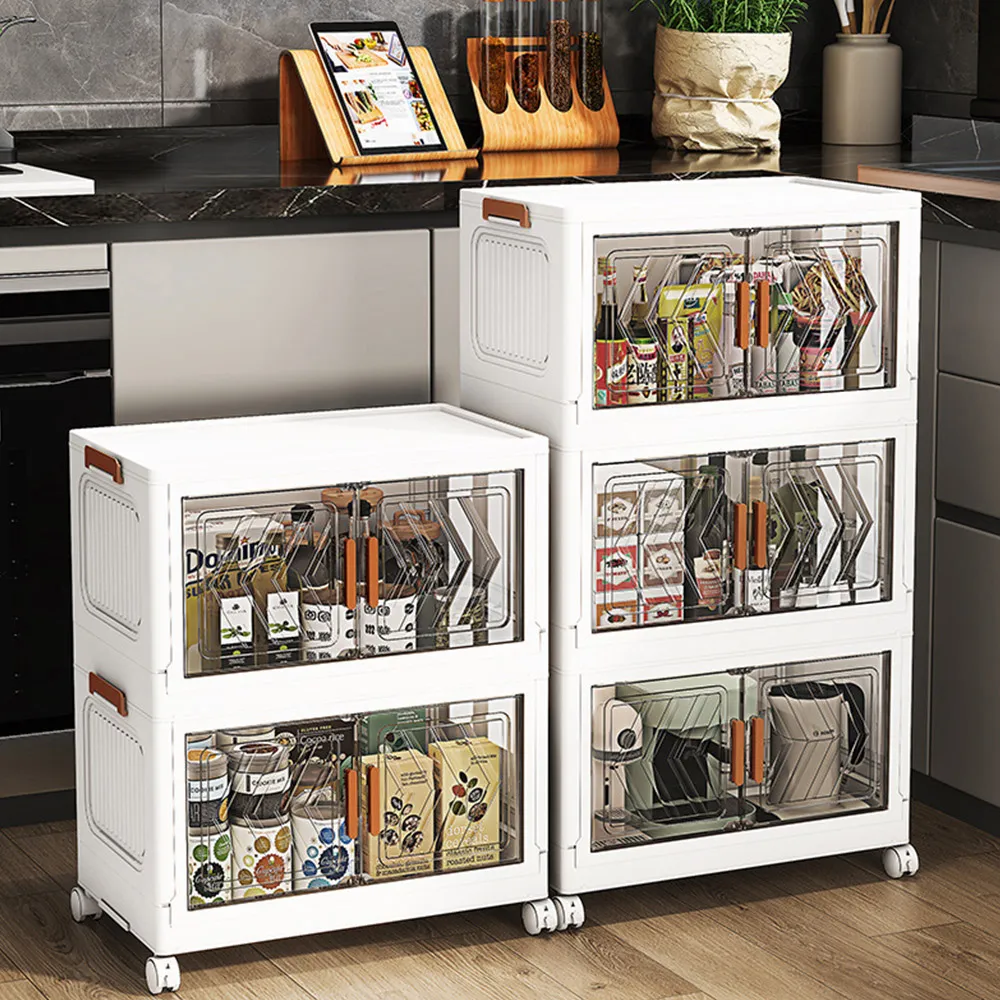 【Mr.box】60面寬摺疊雙開門三層收納櫃-附滑輪 歷史價格詳細信息