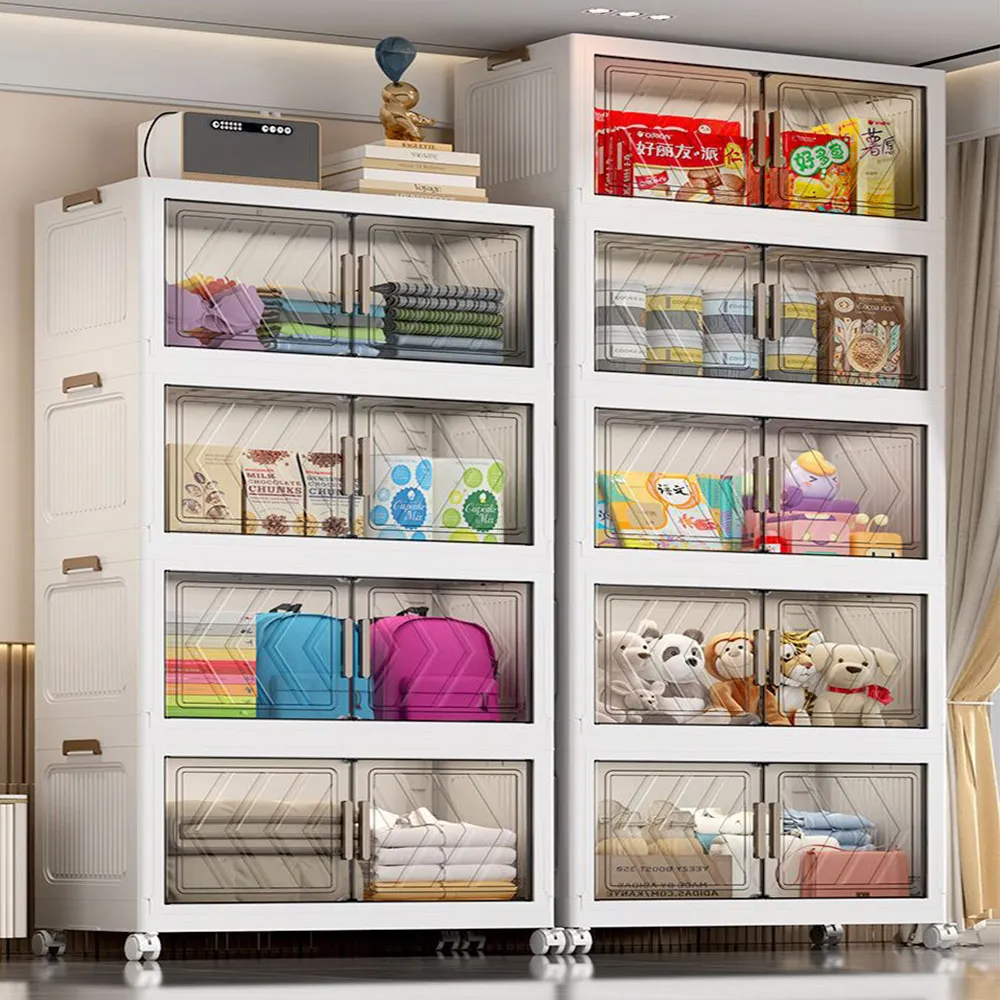 【Mr.box】60面寬摺疊雙開門三層收納櫃-附滑輪 歷史價格詳細信息