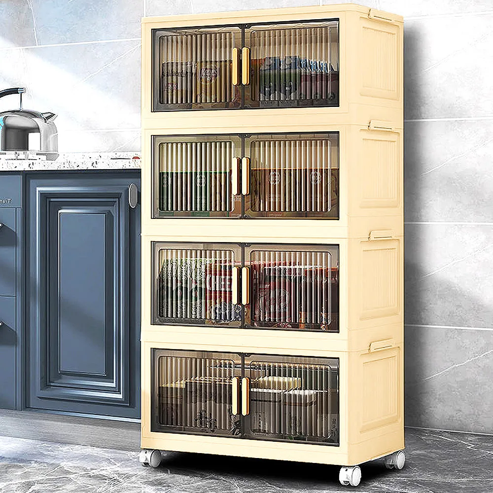 【Mr.box】60面寬摺疊雙開門三層收納櫃-附滑輪 歷史價格詳細信息