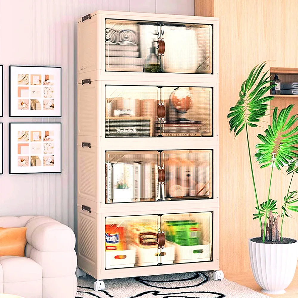 【Mr.box】72面寬磁吸前開式皮革把手折疊五層收納櫃-附滑輪 歷史價格詳細信息