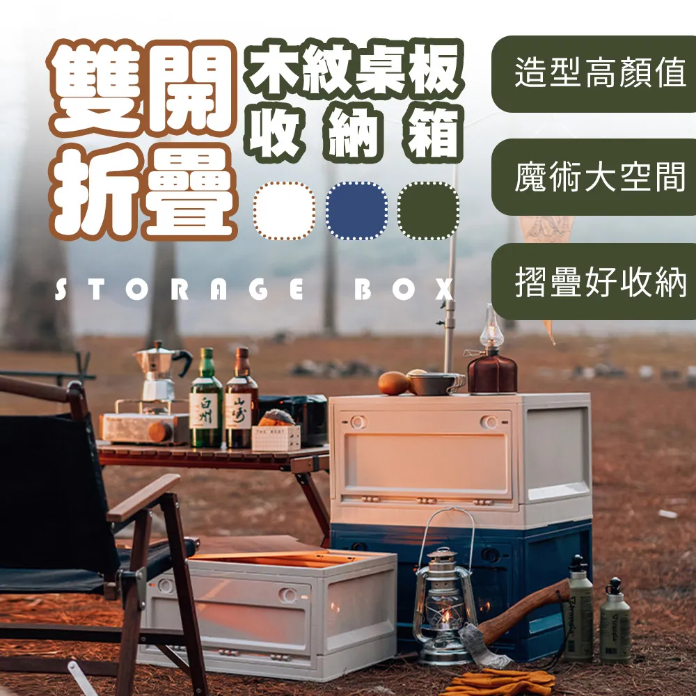 【樂邦】2入/中43L-雙開門折疊收納箱7203(54x35.5x29.5cm整理箱 置物 儲物 露營) 歷史價格詳細信息