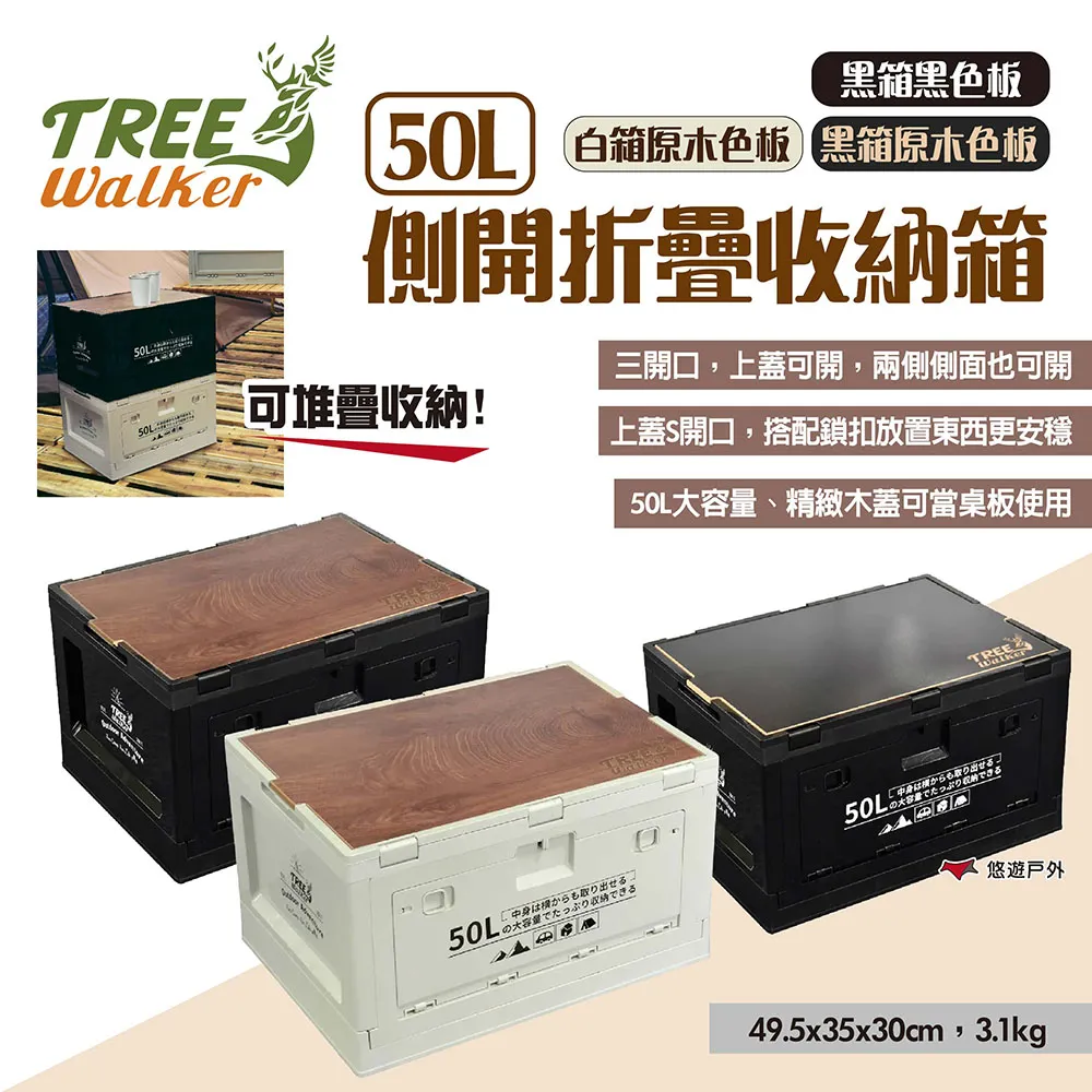 Tree Walker 側開折疊收納箱50L-白 歷史價格詳細信息