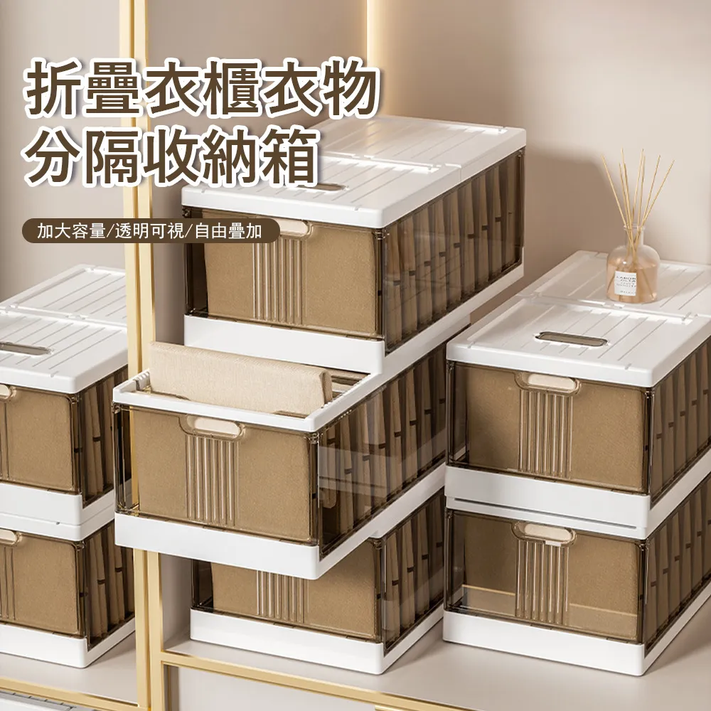 可折疊收納箱透明家用大容量衣服儲物箱玩具零食書本整理箱【沃匠家居工具】 歷史價格詳細信息