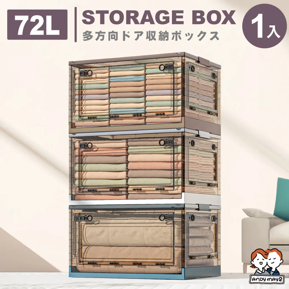 72L升級款巨型 艾加五開門折疊收納箱(2入) 歷史價格詳細信息