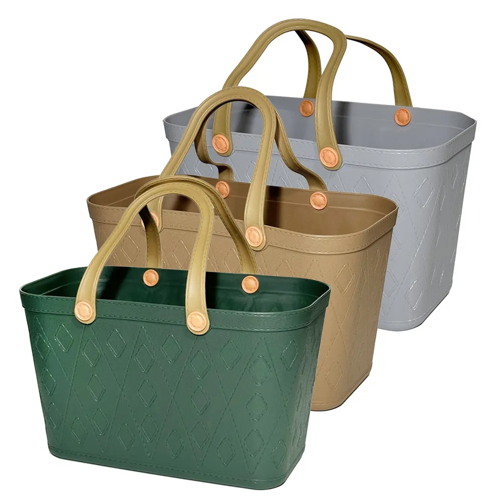 塑料手提籃收納菜籃子大號編織買菜藍子純色竹籃藤編購物籃。*爆款 歷史價格詳細信息