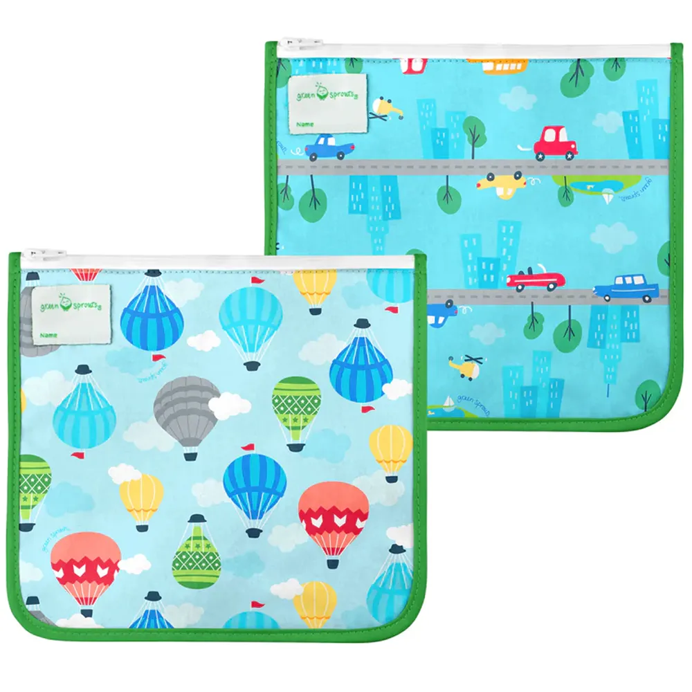 【green sprouts 小綠芽】具保溫功能 可重複使用 食物 零食袋或小物收納袋 2入組_海上樂園(GS165373-NP) 歷史價格詳細信息