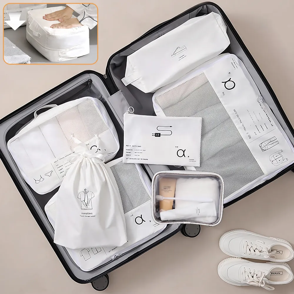 旅行收纳袋 旅行收纳袋 防水 防潮 大容量 行李压缩袋 可视 压缩袋 衣服收纳袋 内衣收纳包 压缩袋 歷史價格詳細信息