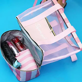 大容量乾溼分離游泳包洗浴包PVC防水加厚PVC收納袋果凍色斜背包-西可小鋪❤️ 歷史價格詳細信息