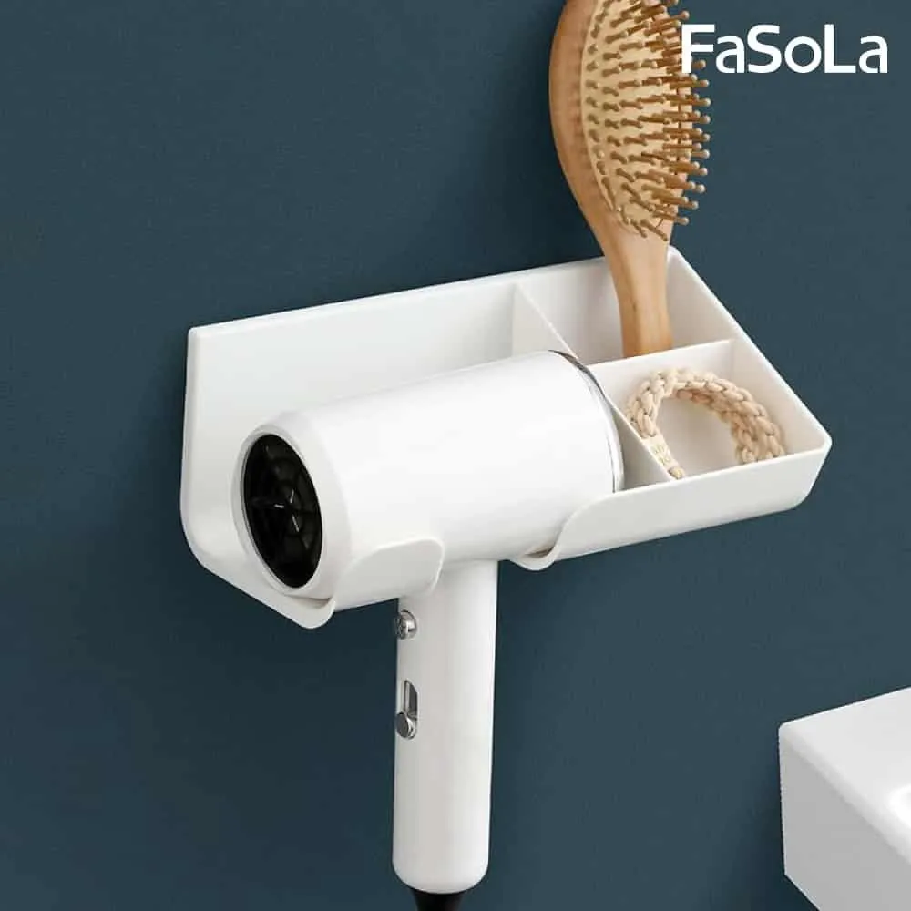 FaSoLa 免打孔吹風機分格收納置物架 公司貨 瀝水置物架 吹風機支架 免打孔 通用口徑 即貼即用 可繞可束 歷史價格詳細信息