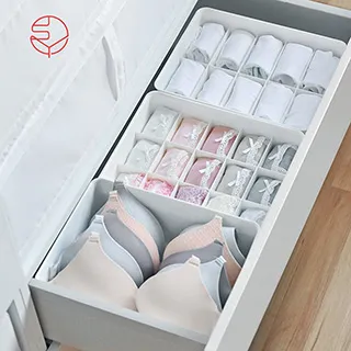 霜山內衣收納盒家用塑膠有蓋分格盒衣櫃抽屜內衣內褲襪子收納盒 歷史價格詳細信息