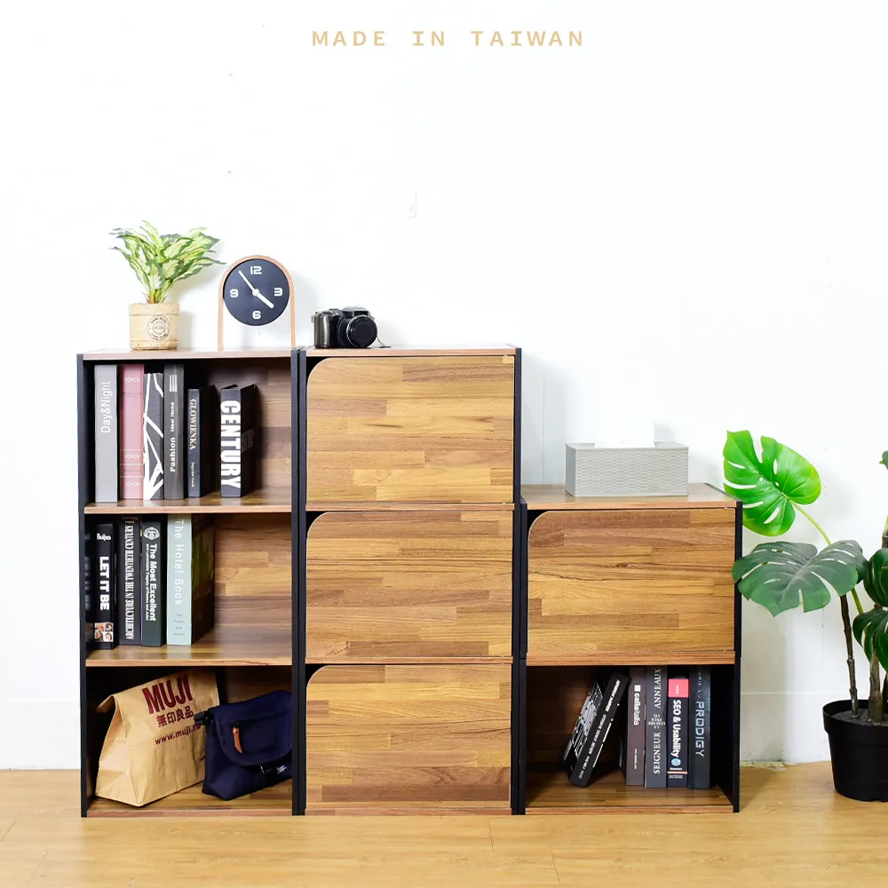 凱堡 Konbo日式雙色木紋單格門櫃 單層櫃/收納櫃/可堆疊 歷史價格詳細信息