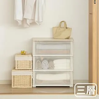 JEJ｜PITT寬型三層透明抽屜櫃(木紋上蓋) 歷史價格詳細信息