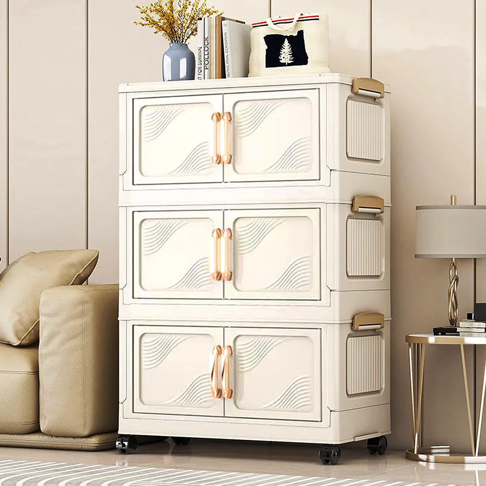 【Mr.box】40面寬摺疊雙開門四層收納櫃-附滑輪 歷史價格詳細信息