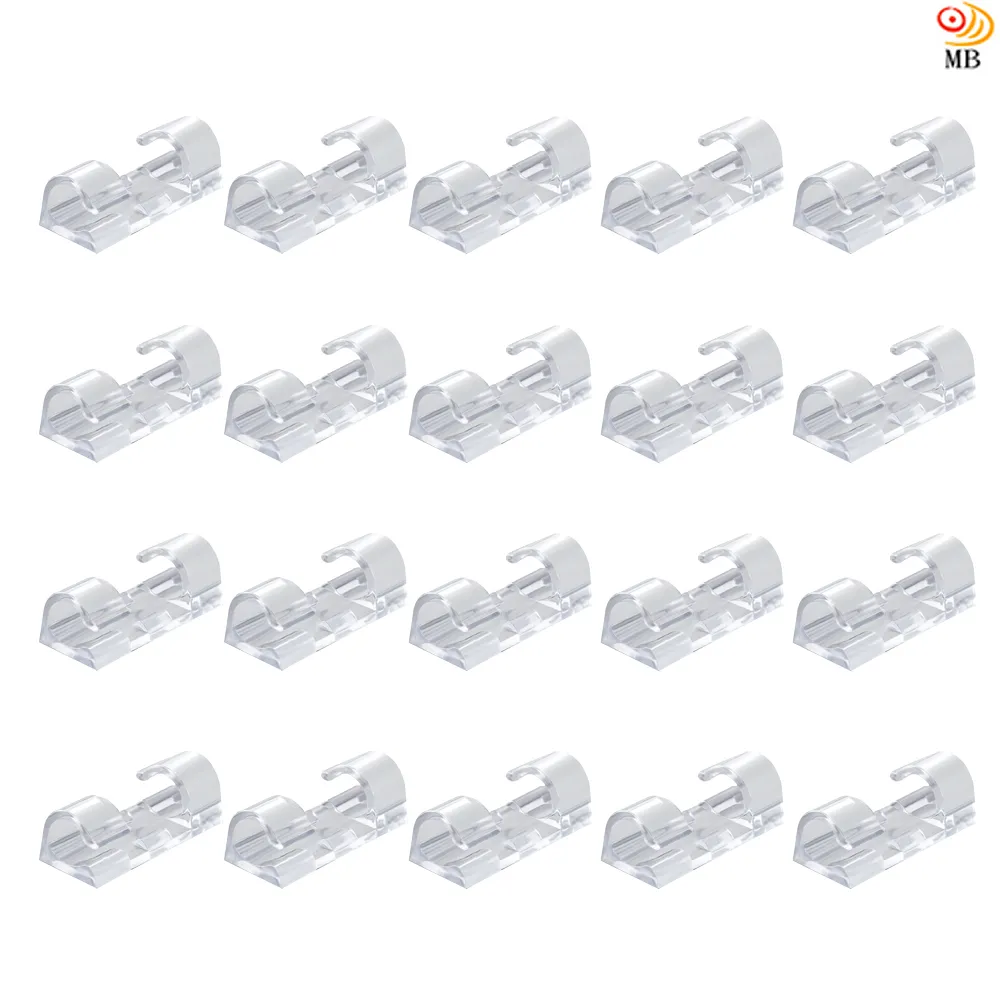 透明電線固定器 20個裝 超大號 理線器 集線器 延長線收納 插頭掛 歷史價格詳細信息