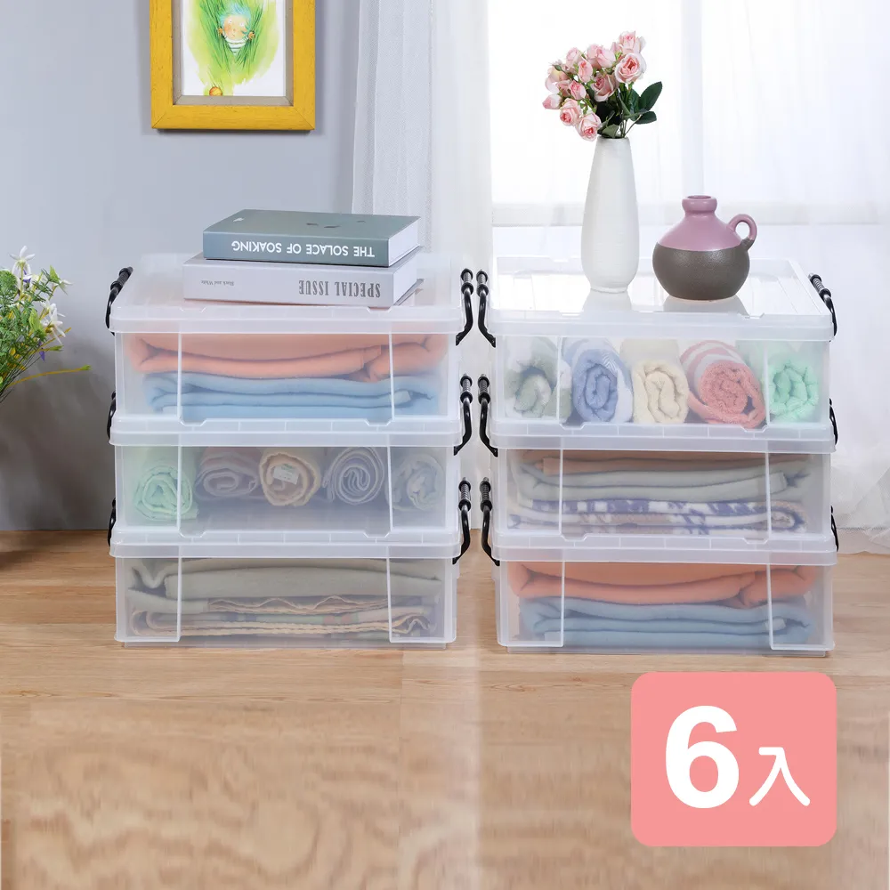 《真心良品》KEYWAY耐久型掀蓋式透明整理箱15L-6入 歷史價格詳細信息