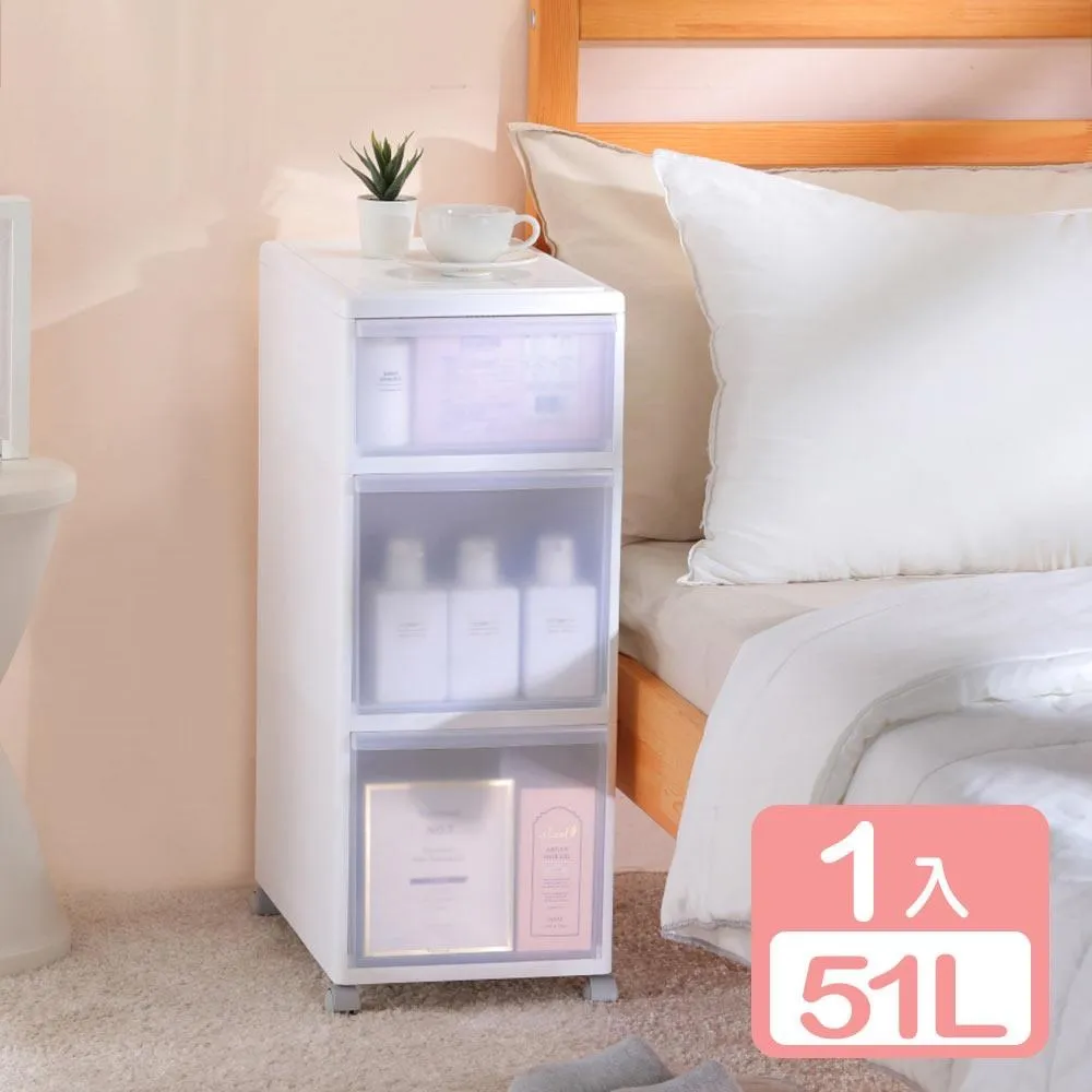 《真心良品》KEYWAY面寬26.8cm綜合3層收納櫃(附輪)51L-1入組 歷史價格詳細信息