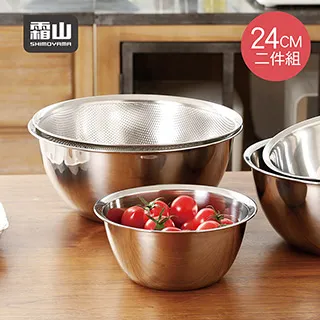 【日本霜山】304不鏽鋼料理用調理盆&圓盤二件組 歷史價格詳細信息