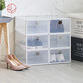 日本加厚鞋盒收納盒透明簡易組合防塵塑料鞋架可疊加球鞋子整理箱 歷史價格詳細信息