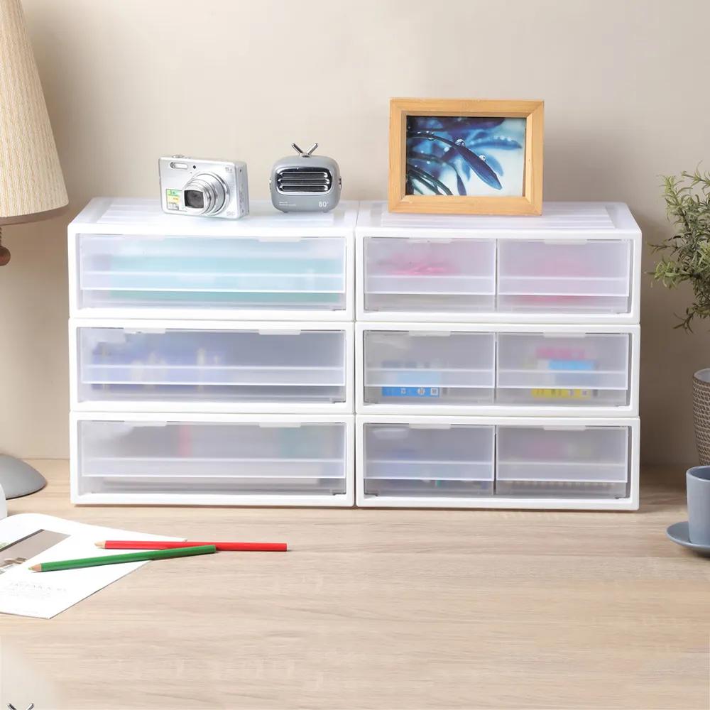 《真心良品》KEYWAY面寬27.5cm單抽+雙抽桌上型收納盒-3入 歷史價格詳細信息