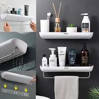 廚房衛浴毛巾架免打孔鏡面金屬質感高承重無痕六連掛勾-1入組 歷史價格詳細信息